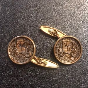 Vintage Brass Antique Car cuff links